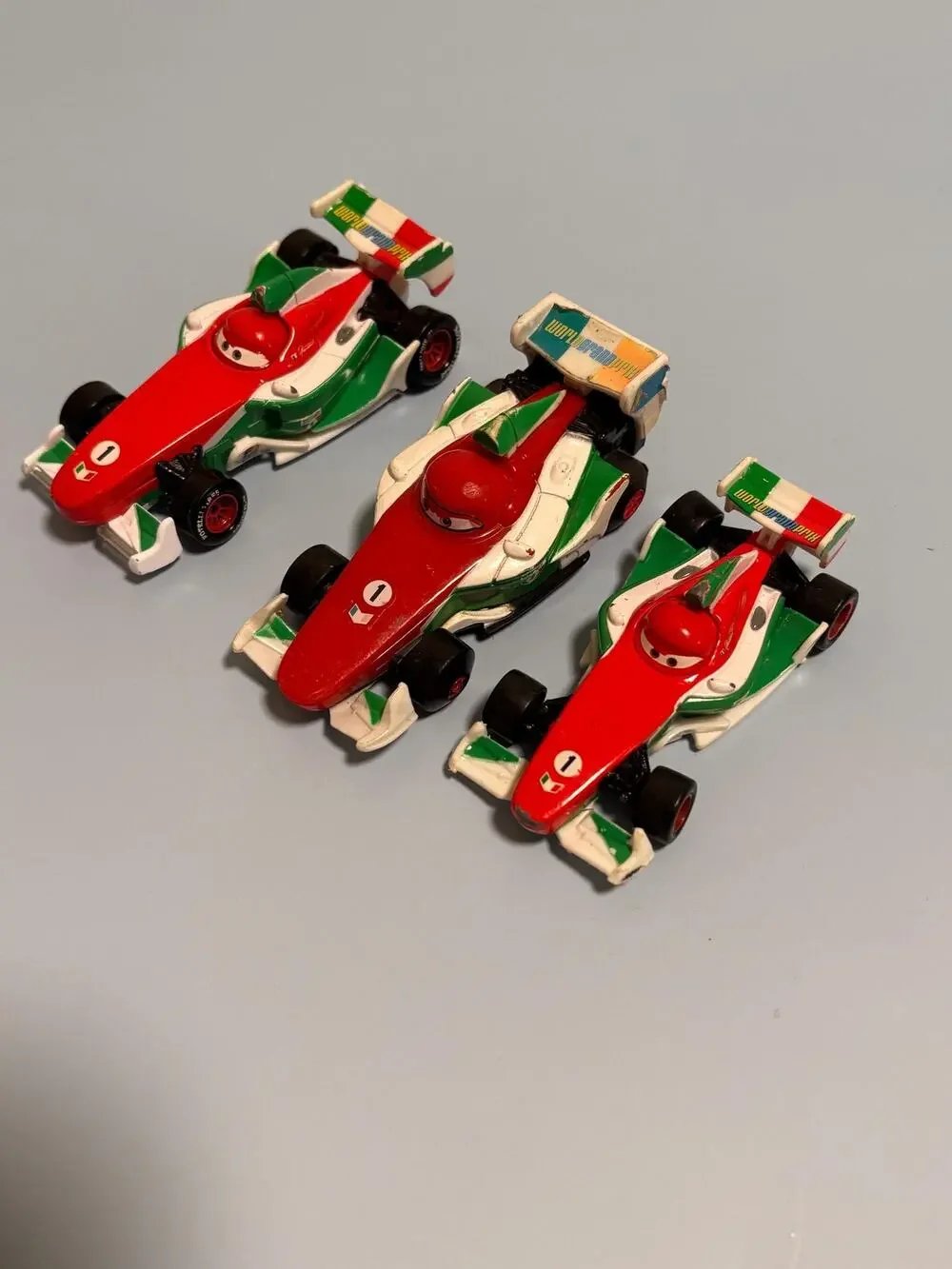 Lot of 3 Disney Pixar Cars 2 Francesco Bernoulli Diecast Metal Plastic Italy